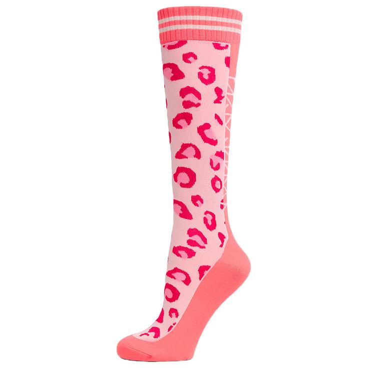 Curlynak Chaussettes Ski Merino Leopard Rose Présentation