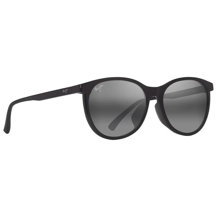 Maui Jim Lunettes de soleil Alahee Shiny Black Neutral Grey Minéral Superthin Présentation