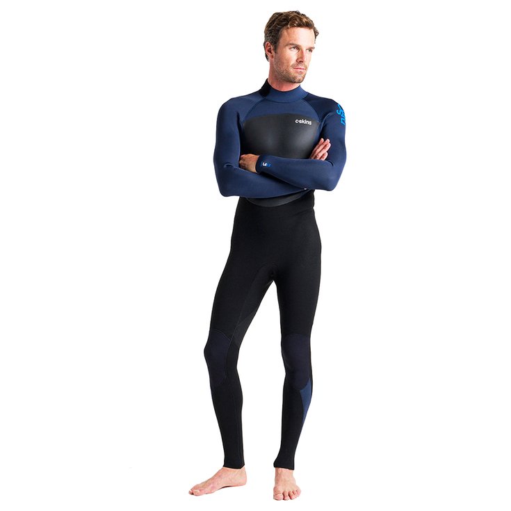 C-Skins Combinaison Intégrale Legend 3/2 Back Zip Black/Bluestone/Cyan Présentation