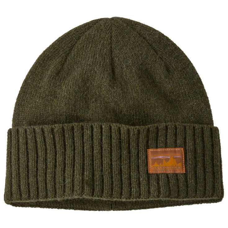 Patagonia Bonnet Brodeo Beanie 73 Skyline Pine Needle Green Présentation