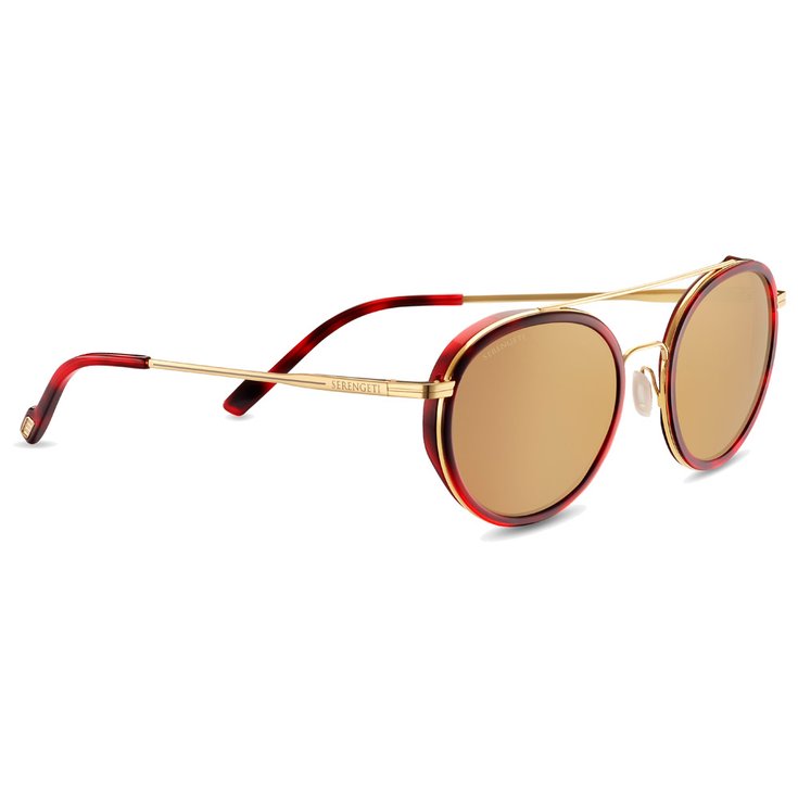 Serengeti Lunettes de soleil Geary Bold Gold Red Turtoise Polarized Drivers Gold Présentation