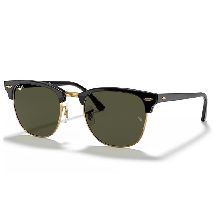 Ray Ban Lunettes de soleil RB3016 Clubmaster Classic Polished Black Gold Green G-15 Présentation