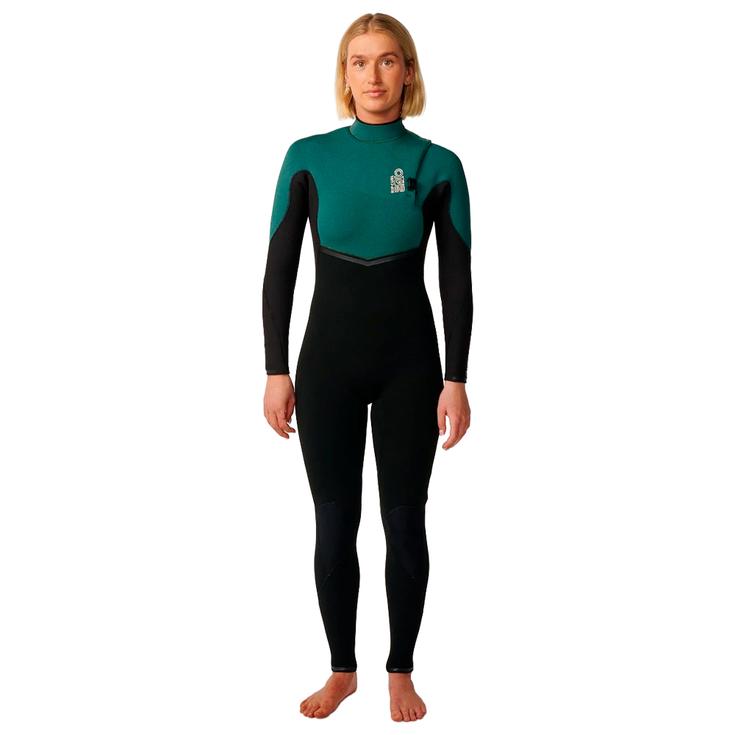 Rip Curl Combinaison Surf Womens E-Bomb Zip Free 4/3 Dark Green Présentation