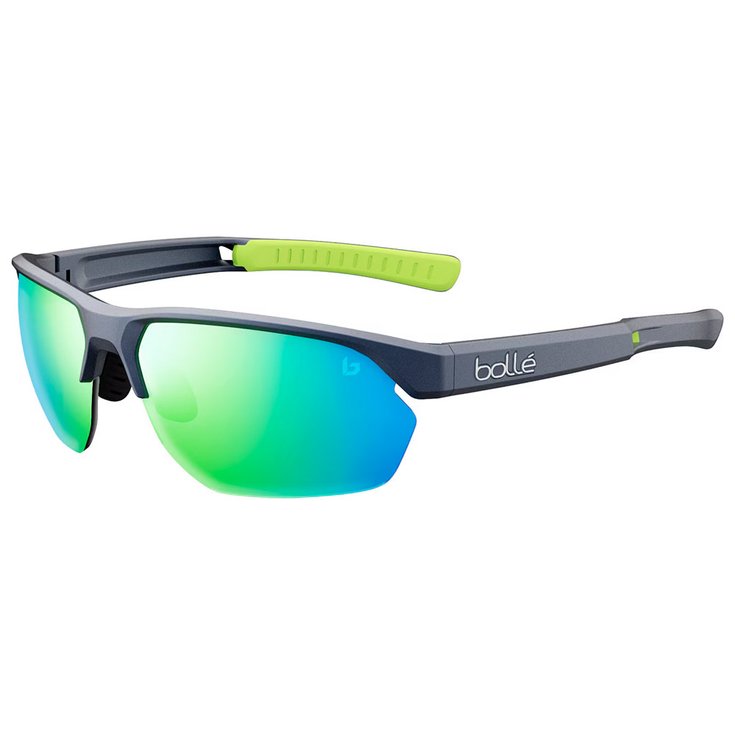 Bollé Lunettes de soleil Victus Steel Blue Metallic Jade Green Polarized Présentation