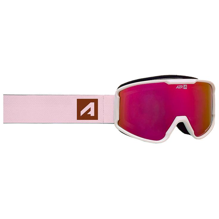 AZR Masque de Ski Track Otg Blanc Verni Rose Multicouche Présentation
