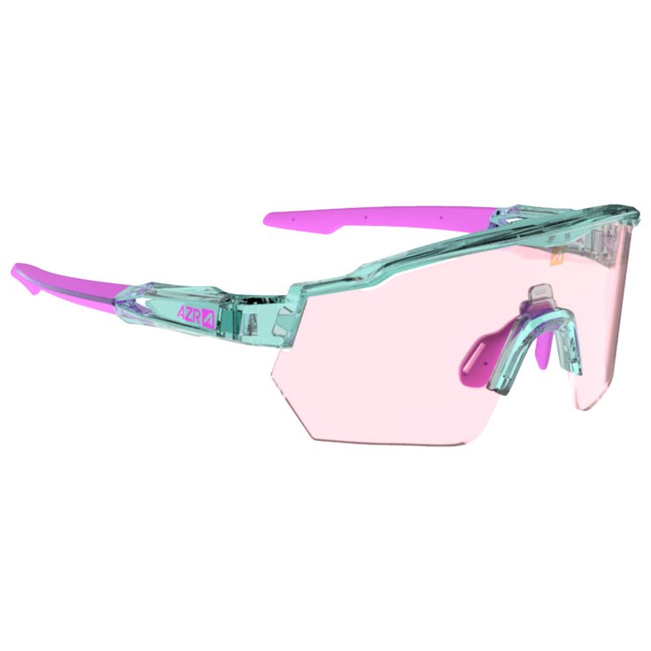 AZR Lunettes de soleil Race Rx Turquoise Photochromique Irisé Rose Présentation