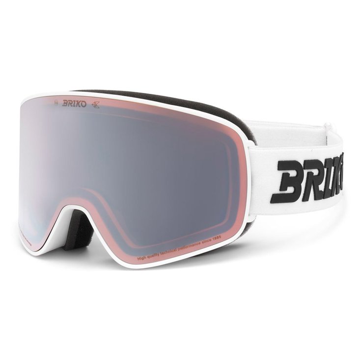 Briko Masque de Ski Chino Sharp Lite White Ambre Base Silver Mirror Présentation