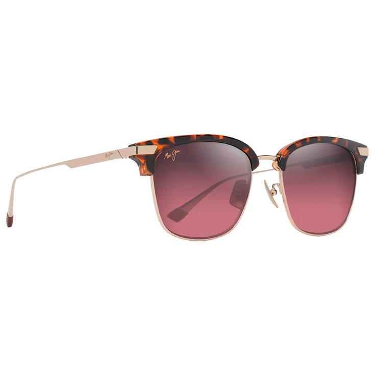 Maui Jim Lunettes de soleil Kalaunu Asian Fit Havane Foncé Brillant Doré Maui Rose MauiBrilliant Présentation