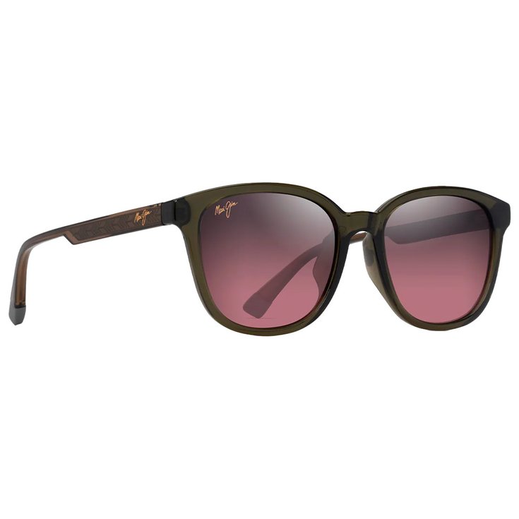 Maui Jim Lunettes de soleil Ku'ikahi Asian Fit Vert Transparent Brillant Maui Rose Minéral Superthin Présentation