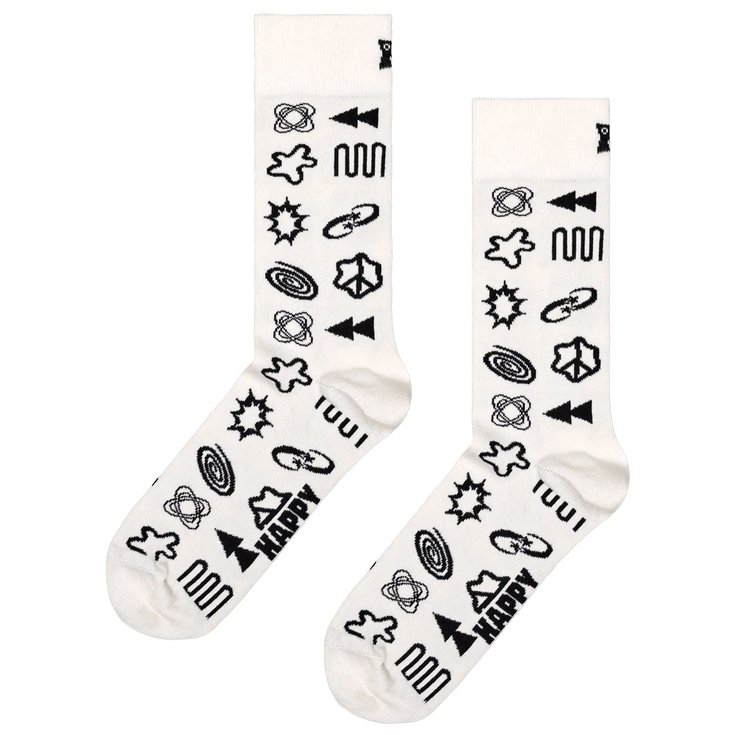 Happy Socks Chaussettes Crew Socks Techy White Présentation