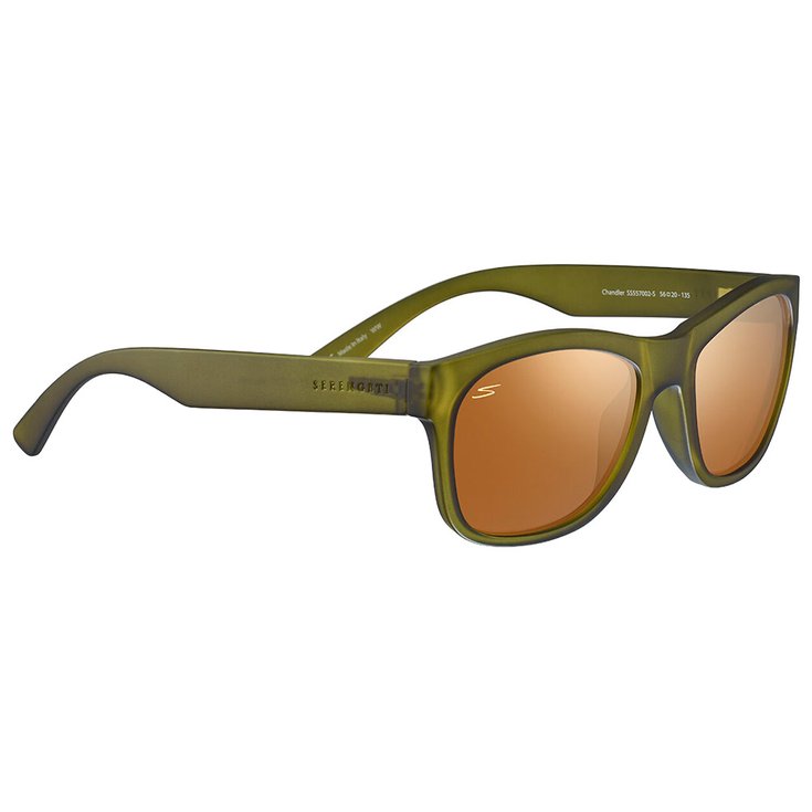 Serengeti Lunettes de soleil Chandler Rubberised Khaki Saturn Polarized Drivers Gold Présentation