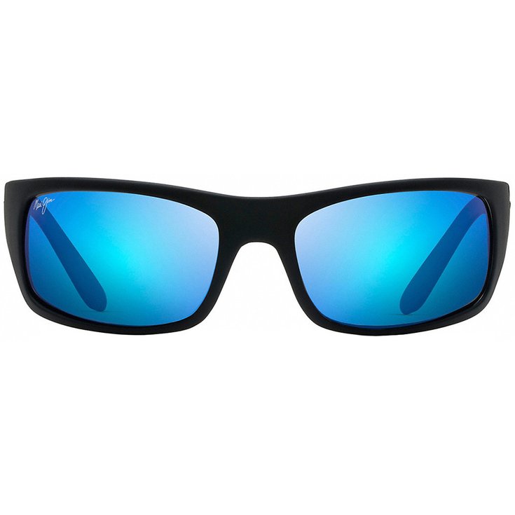 Maui Jim Lunettes de soleil Peahi Black Matte Rubber Bleu Hawai Minéral SuperThin Présentation