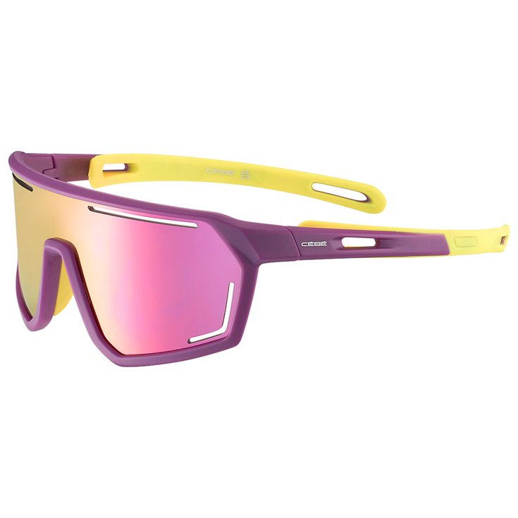 Cebe Lunettes de soleil S'Trace Purple Yellow Matte Zone Blue Light Grey Cat.3 Pink Présentation