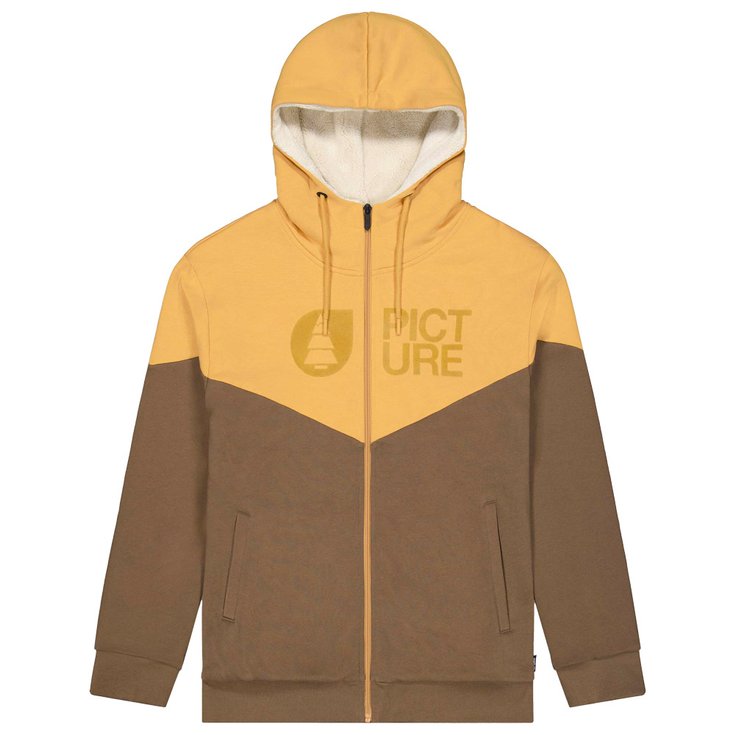 Picture Sweat Basement Plush Zip Oak Buff Bison Présentation