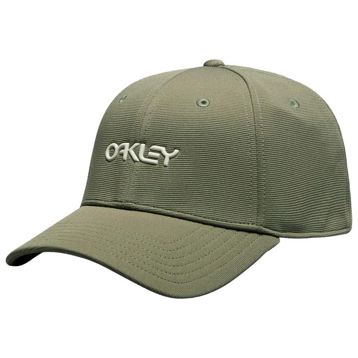 Oakley Casquettes 6 Panel Stretch Metallic Hat Deep Olive Mist Présentation