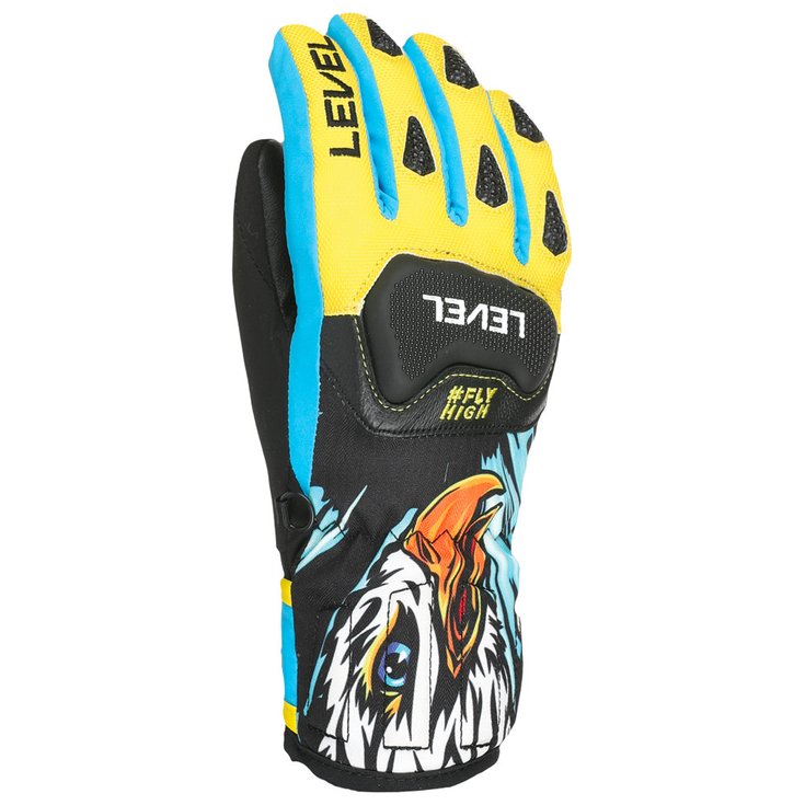 Level Gant Race Jr Glove Yellow Blue Présentation