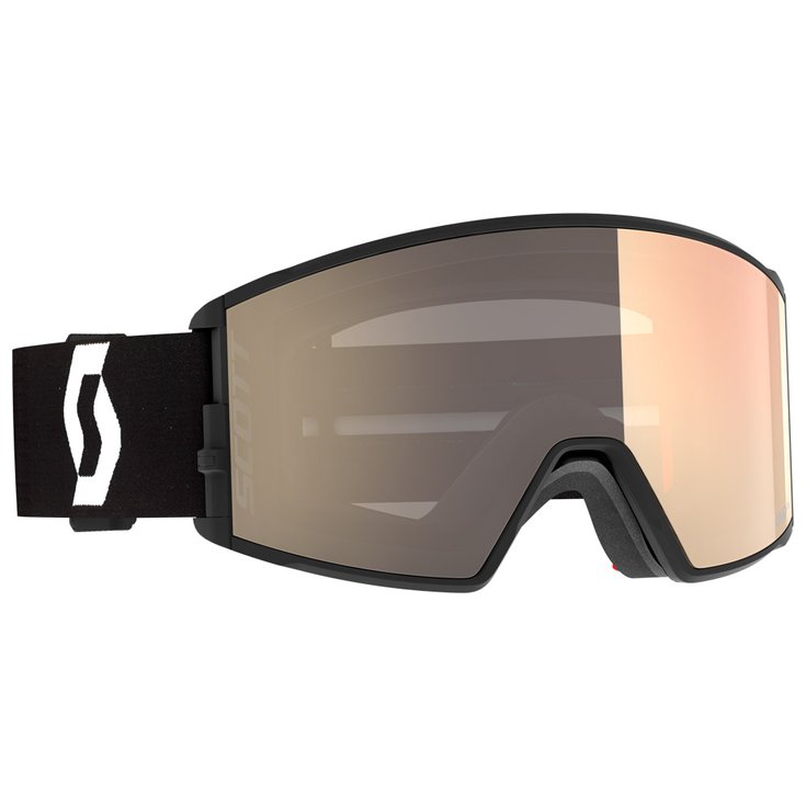 Scott Masque de Ski React Mineral Black White Light Sensitive Bronze Chrome + Amp Pro Green Présentation