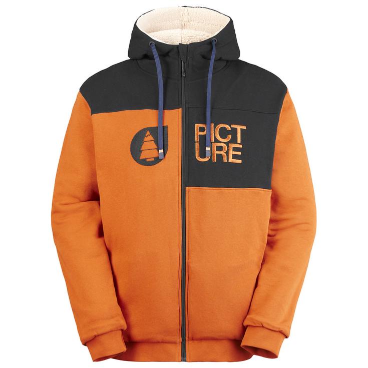 Picture Sweat Basement Plush Zip Camel Coffee Présentation