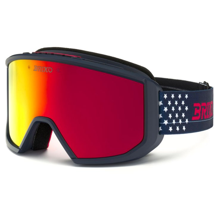 Briko Masque de Ski Vulcano Mask Sharp Lite Usa Tangaroa Blue Red Red Mirror Présentation