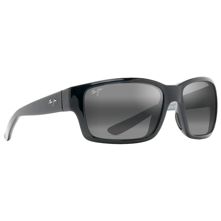 Maui Jim Lunettes de soleil Mangroves Noir Brillant Gris Neutral Grey Mineral Superthin Présentation