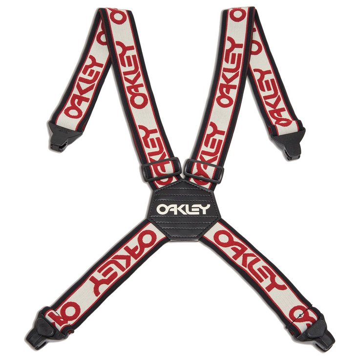Oakley Bretelles Factory Suspenders Arctic White Iron Red Présentation