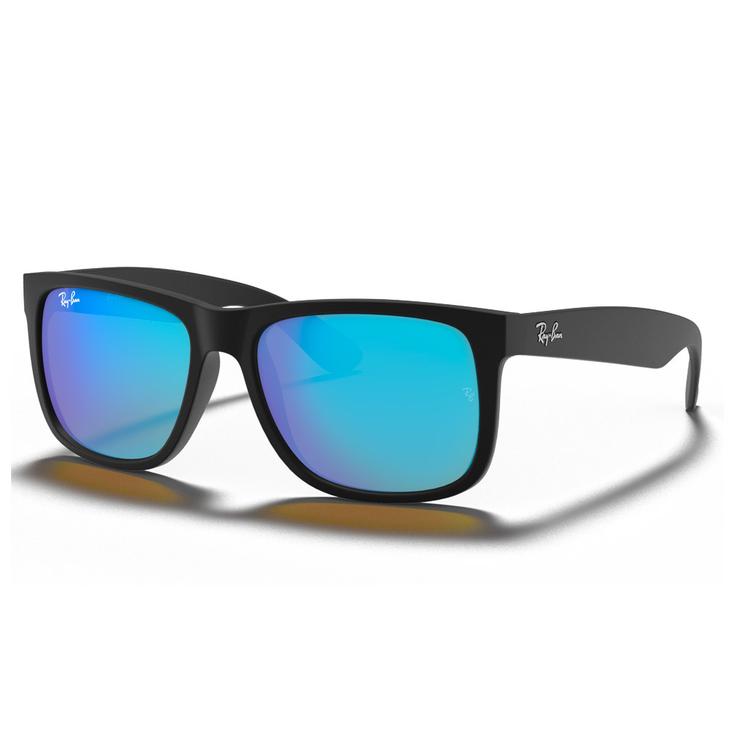 Ray Ban Lunettes de soleil RB4165 Justin Color Mix Matte Rubber Black Mirror Blue Présentation