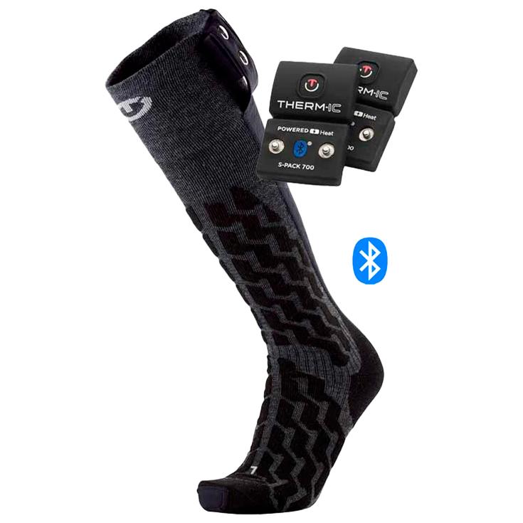 Therm-Ic Chaussettes Powersock Set Heat Fusion Uni + S-Pack 700 B Black Grey Présentation