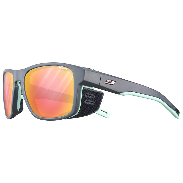 Julbo Lunettes de soleil Shield M Mat Gris Foncé Pastel Vert Reactiv Glare Control 1-3 Présentation
