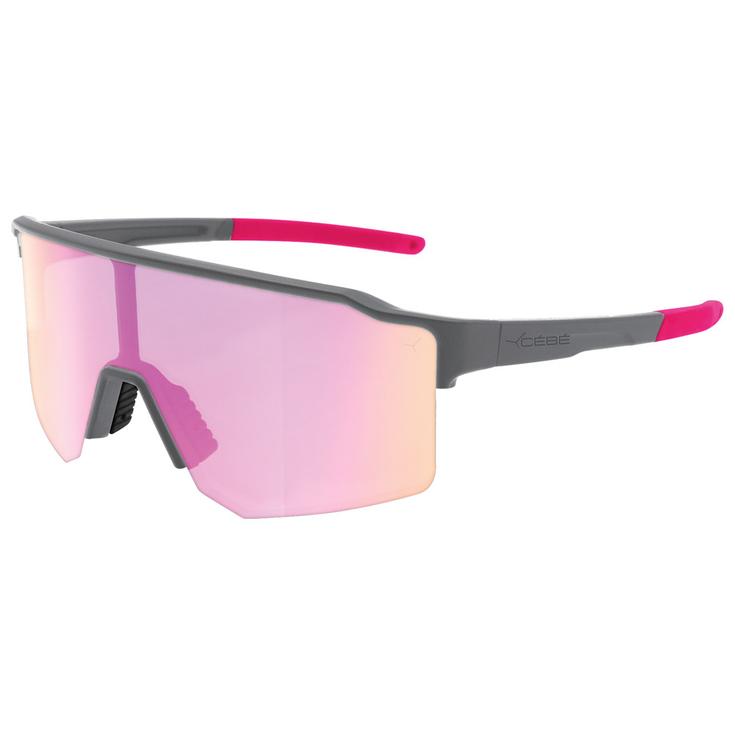 Cebe Lunettes de soleil Outflow Lite Matt Light Grey Rose Red Mirror Photochromic Présentation
