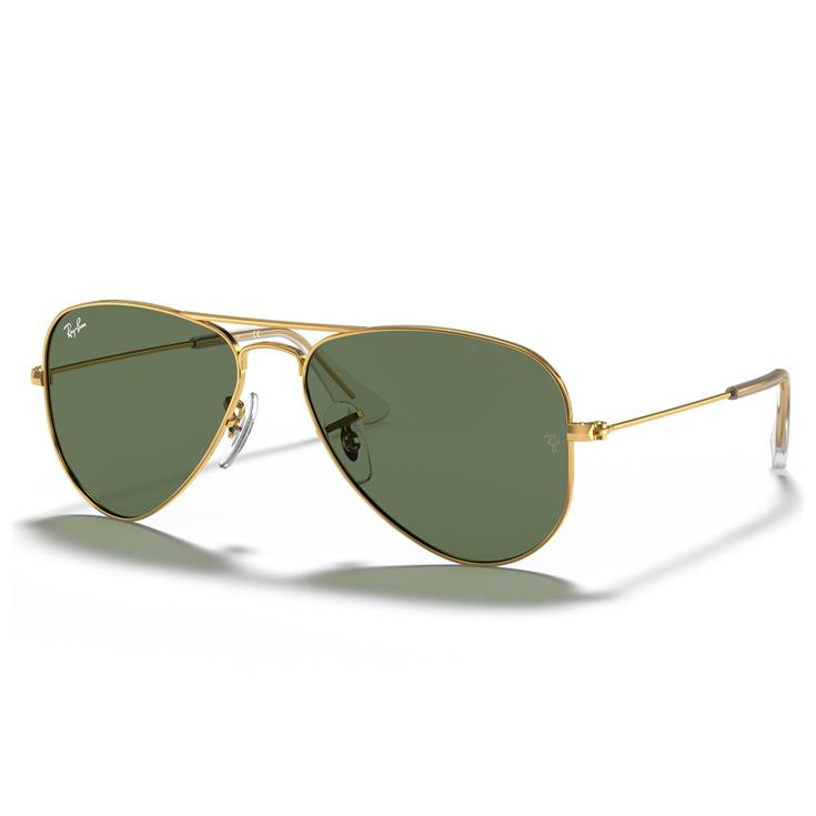 Ray Ban Lunettes de soleil Aviator Kids Polished Arista Gold Dark Green Présentation