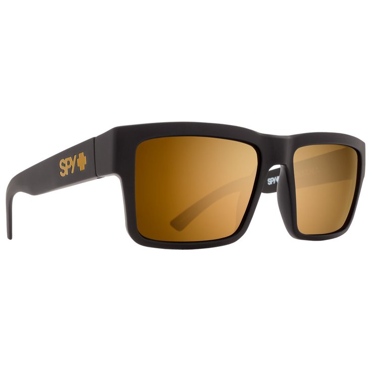 Spy Lunettes de soleil Montana Soft Matte Black Happy Bronze Gold Spectra Mirror Présentation