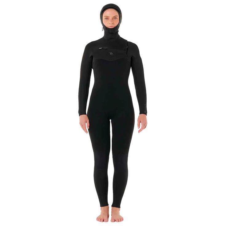 Rip Curl Combinaison Intégrale Womens Dawn Patrol Chest Zip Hooded 5/4 Black Présentation