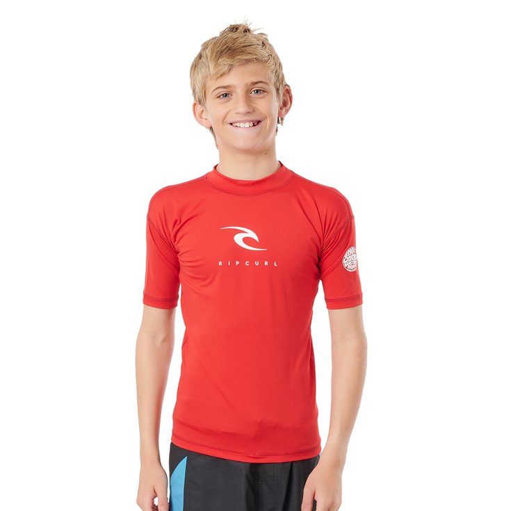 Rip Curl Top Manches Courtes Top Lycra Junior Corpo S/SL - Red Dos