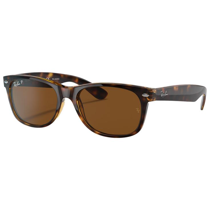 Ray Ban Lunettes de soleil RB2132 New Wayfarer Classic Polished Tortoise Brown B-15 Polarized Présentation