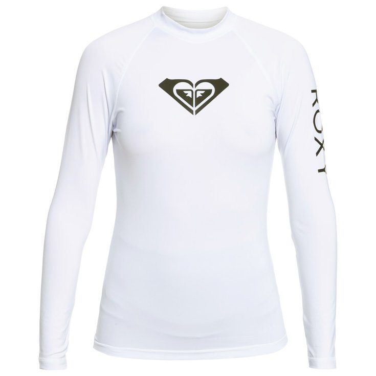 Roxy Top Manches Longues Whole Hearted Lycra Bright White Présentation