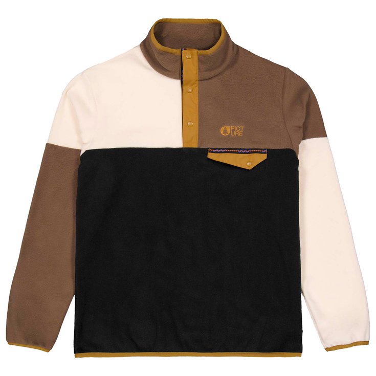 Picture Polaire Arcca 1/4 Fleece Black Vanilla Cocoa Présentation