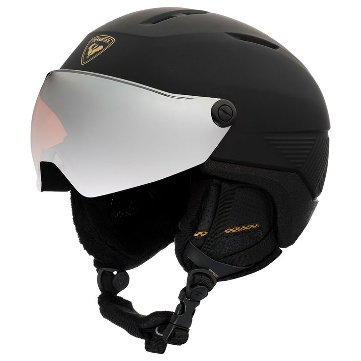 Rossignol Casque visière Fit Visor Impacts Women Black Orange Silver Mirror Présentation