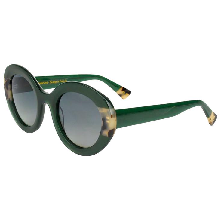 Binocle Eyewear Lunettes de soleil Bianca Shiny Tortoise Tokyo Kaki Gradient Grey Polarized Présentation