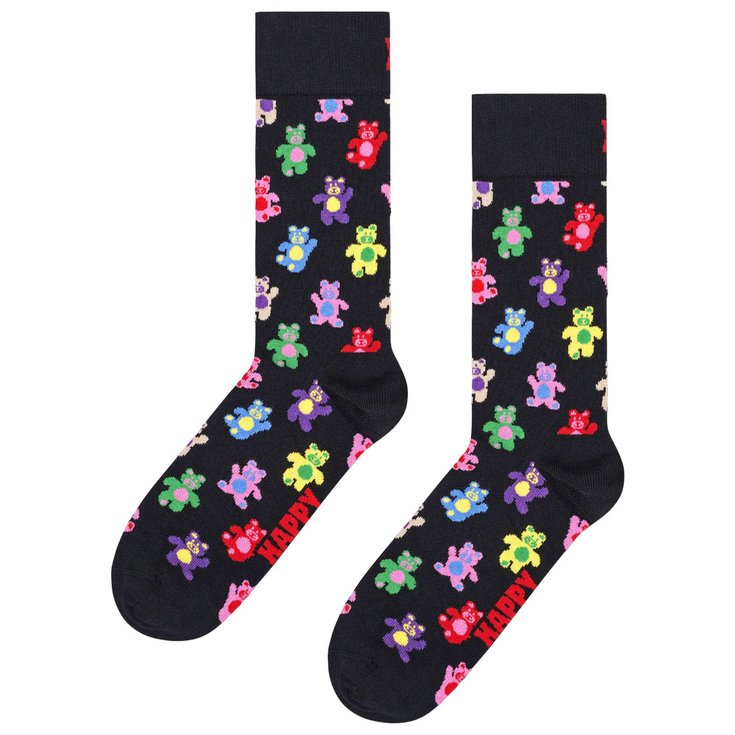 Happy Socks Chaussettes Crew Socks Teddy Bear Black Présentation