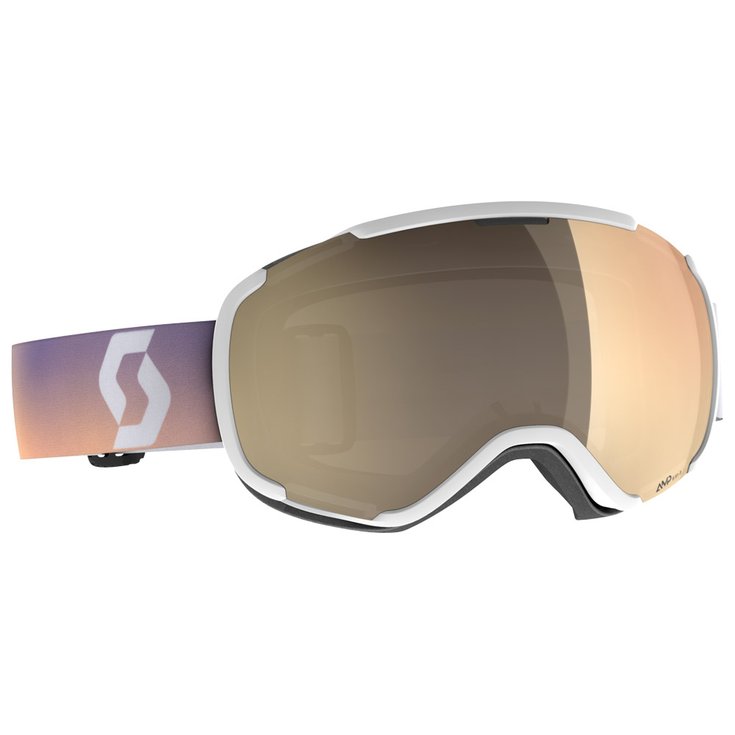 Scott Masque de Ski Faze II White Soft Pink Light Sensitive Bronze Chrome Présentation