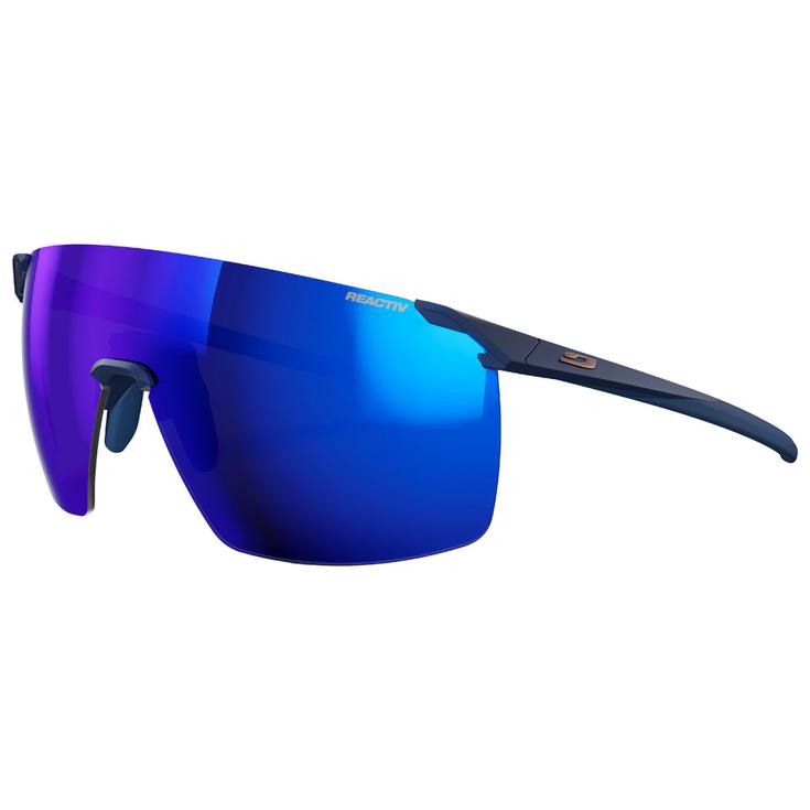 Julbo Lunettes de soleil Faster L Mat Bleu Foncé Laiton Reactiv 1-3 High Contrast Présentation