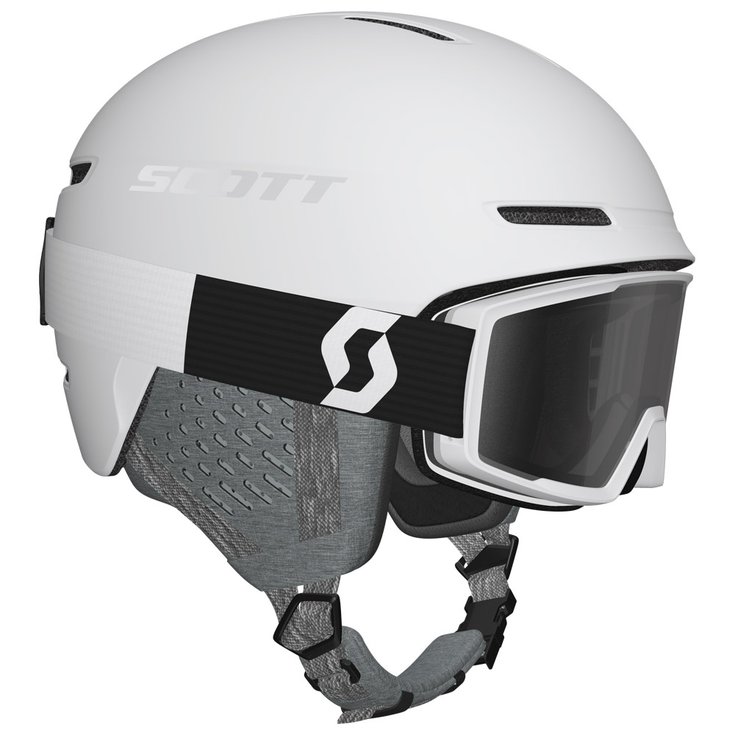 Scott Casque Combo Helmet Track + Factor Goggle Combo White Présentation
