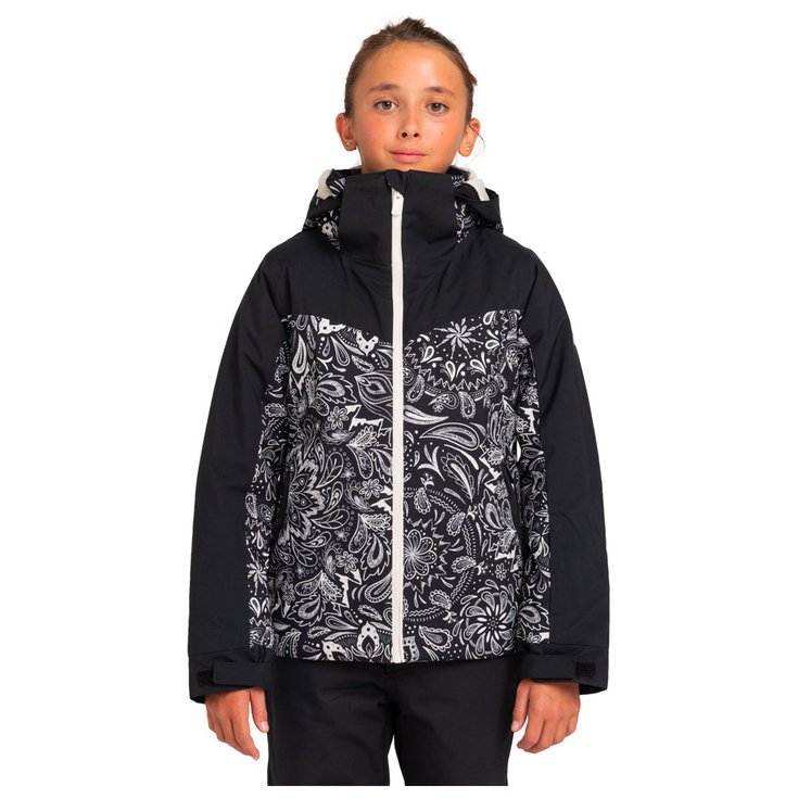 Roxy Blouson Ski Free Jet Block Girl True Black Bandanas Présentation