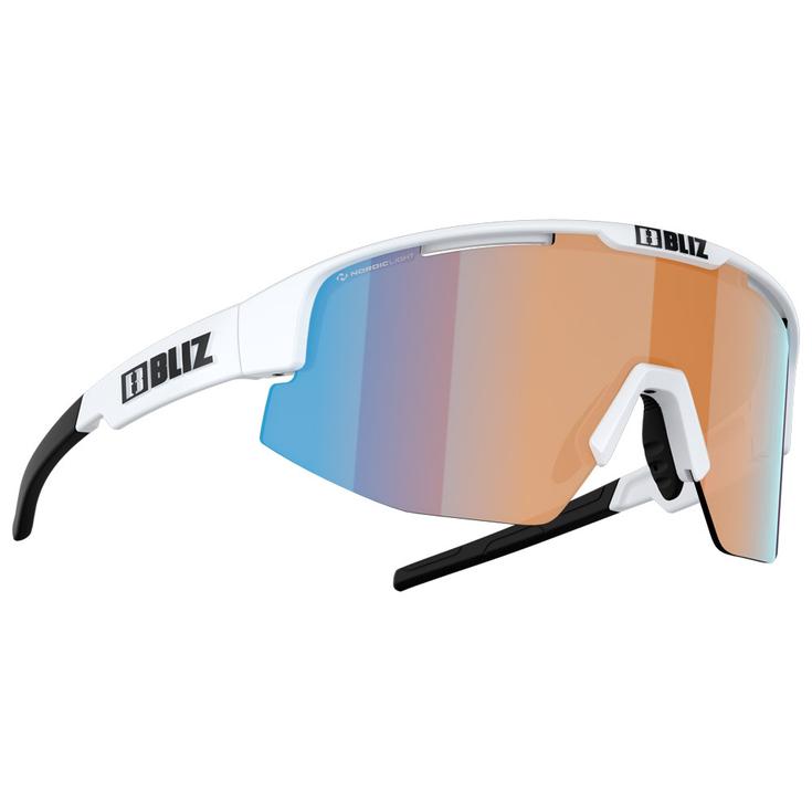 Bliz Lunettes de soleil Matrix Matt White Nano Optics Nordic Orange Blue Mirror Présentation