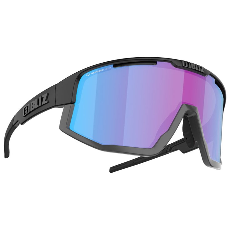Bliz Lunettes de soleil Vision Matt Black Grey Nano Optics Nordic Light Begonia Violet Blue Mirror Présentation