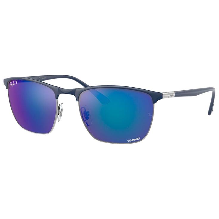 Ray Ban Lunettes de soleil RB3686 Polished Blue Chromance Polar Blue Présentation