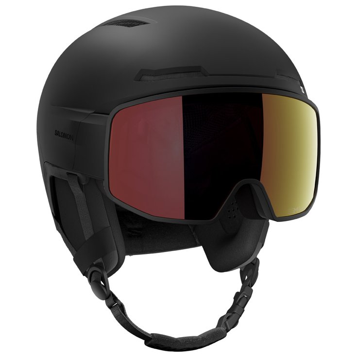 Salomon Casque visière Driver Pro Sigma Photo Mips Black Poppy Red Présentation