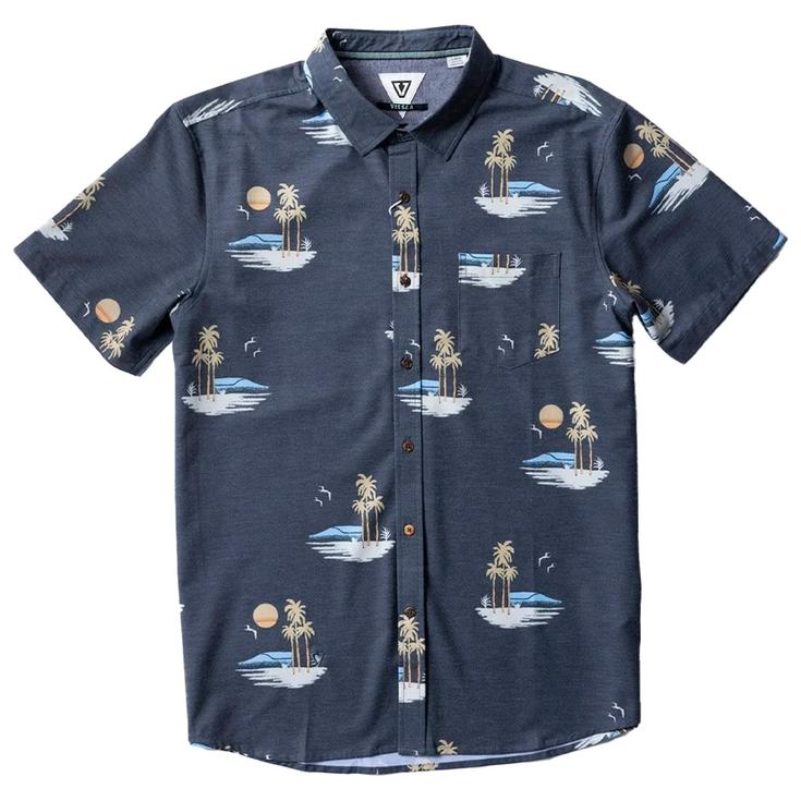 Vissla Chemise Tres Palmas Eco Short Sleeve Shirt Phantom Présentation