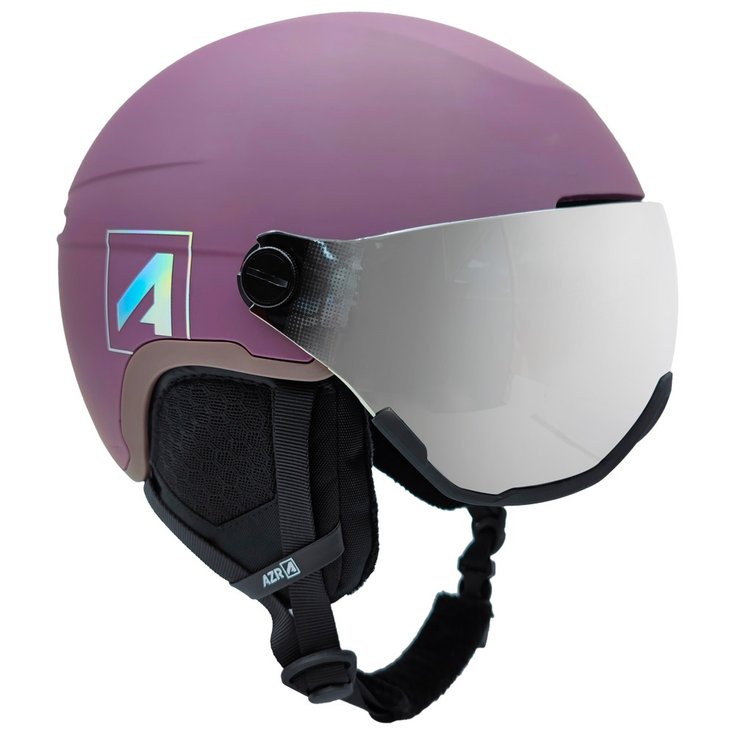 AZR Casque visière Orion Visor Cramberry Mat Gris Miroir + Yellow Visor Présentation