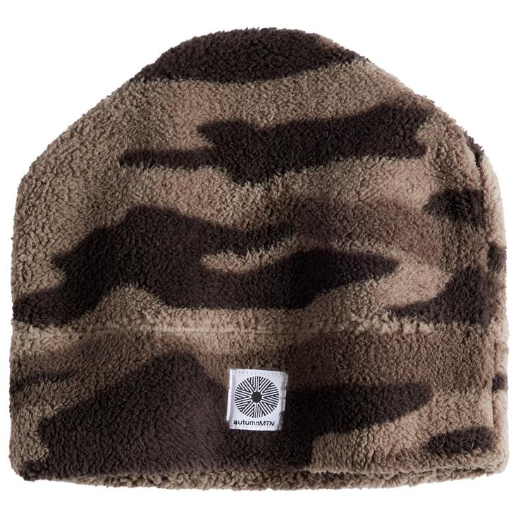 Autumn Bonnet Mtn Goat Beanie Camo Grey Présentation